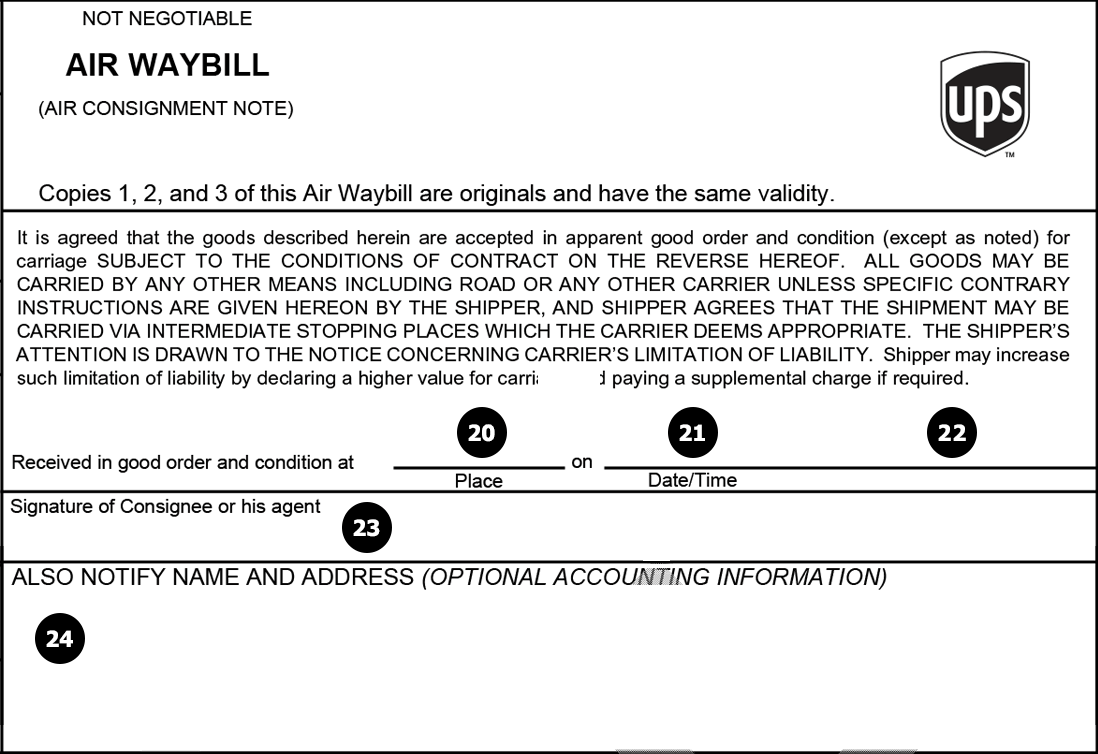 ups air waybill form